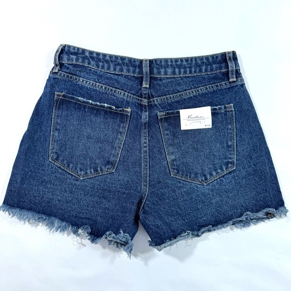 New Kancan Glora High Rise Shorts Distressed Frayed Denim - Picture 3 of 8